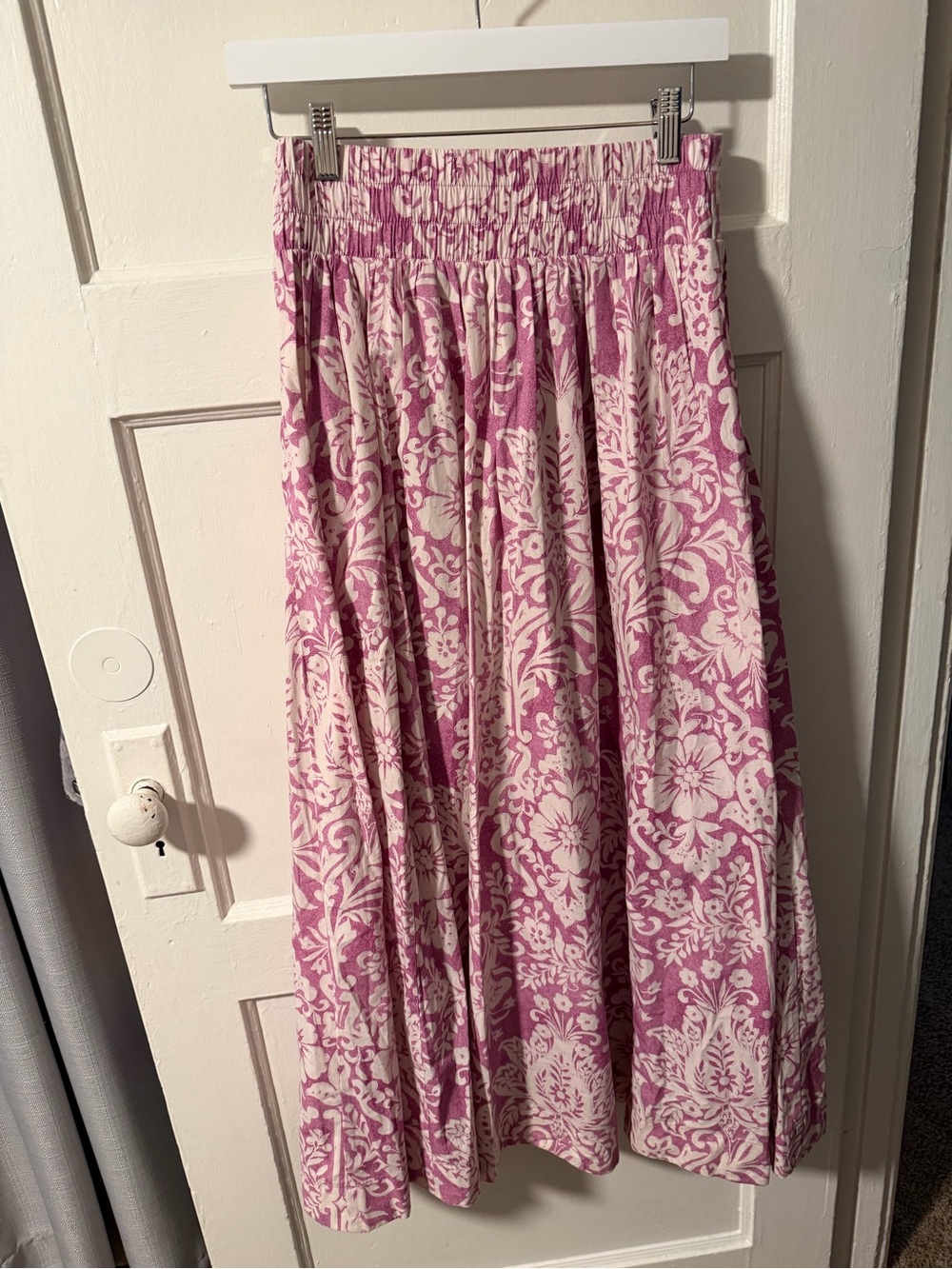 NWOT Abercrombie & Fitch Cotton-Blend Pink Maxi Pocket Skirt Floral Boho  Sz XS - Picture 2 of 10